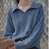 PLOL Воротник Французский Винтаж Свитер для Женщин Осень/Зима Свободная Верхняя Одежда Мешковатый Стиль Тонкая Вязка