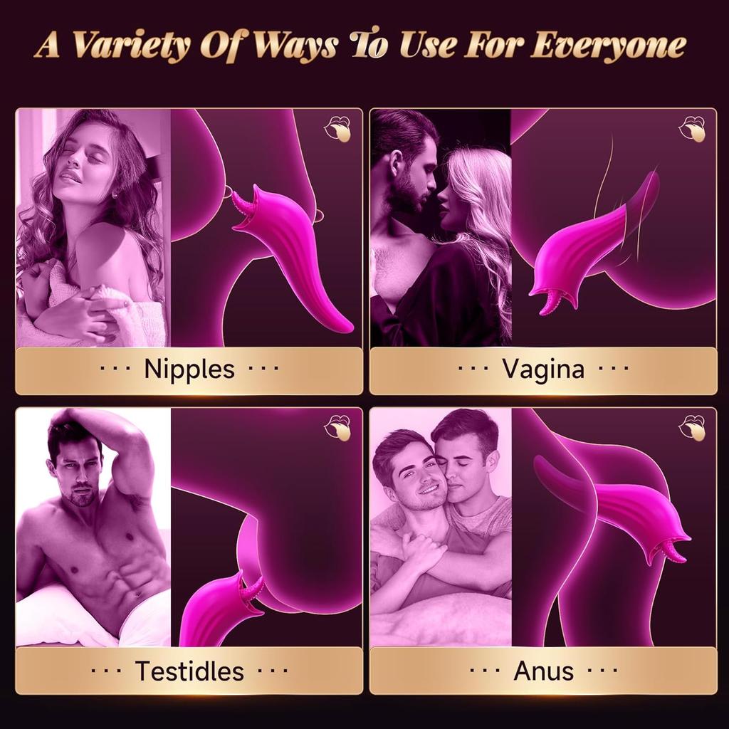 Вибратор-язык 2 в 1, массаж 30°, 8 мощных стимуляторов орального секса, стимуляция точки G, вибратор для сосков клитора, эротические товары для взрослых Rose