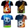 Fashion Football Flame 3D Print Children T-Shirt Soccer Boy Girl Shirt Casual Tees Teen Tops Kids Clothes Funny Sport Streetwear