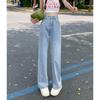 Women's High Waist Straight Wide Leg Jeans - Plus Size, Slimming, Casual, Versatile - 2024 Spring/Autumn Collection