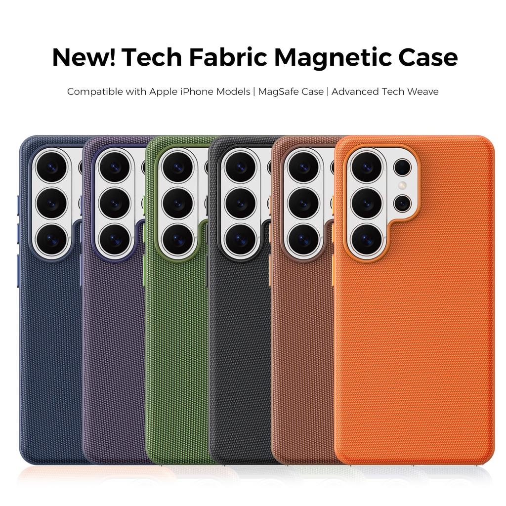 Оригинальный тканевый чехол Techwoven для Samsung Galaxy S26 S25 S24 Ultra с поддержкой MagSafe, магнитный, мягкий, противоударный, матовая задняя крышка