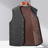 Men's Plus Size Winter Cotton Vest - Thickened Velvet Waistcoat for Middle-aged & Elderly