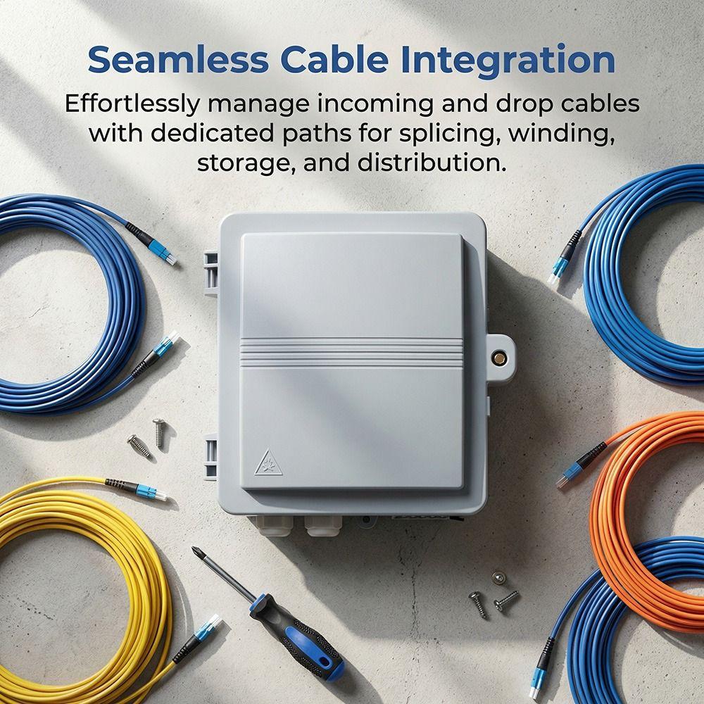 12 Core Fiber Optical Terminal Box Waterproof Distribution Enclosure Telecommunication Networks