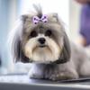100PCS New Dog Bows With Rubber Bands Solid Polka Dot Style Handmade Puppy Bows Hair Supplies Pet Grooming Accessories For Dogs