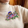 Женские модные украшения Брошь-сова с кристаллами, Булавка для лацкана 'Птица на ветке', Декоративный аксессуар для пальто, костюмов, шарфов, сумок, Подарок, блестящий