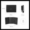 Mini Genuine Small Coin Card Case bills without [LS LASIEM] Men's Wallet, Tri-fold, Compact, Leather, Purse, Anti-Skimming (Black) - "Stores folding"