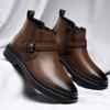 Модные мужские деловые ботинки с боковой молнией, новые зимние ботинки, новые роскошные брендовые мужские мотоциклетные ботинки, высокие универсальные кожаные туфли