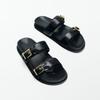 Retro Platform Slippers Women's Summer Outer Wear Belt Buckle Open-toed Sandals Casual Beach Soft-soled Muffin Shoes