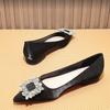 A Fashionable Autumn New Temperament Niche Women's Flat-soled Single Shoes Rhinestone Wedding Shoes Pointed Single Shoes Women