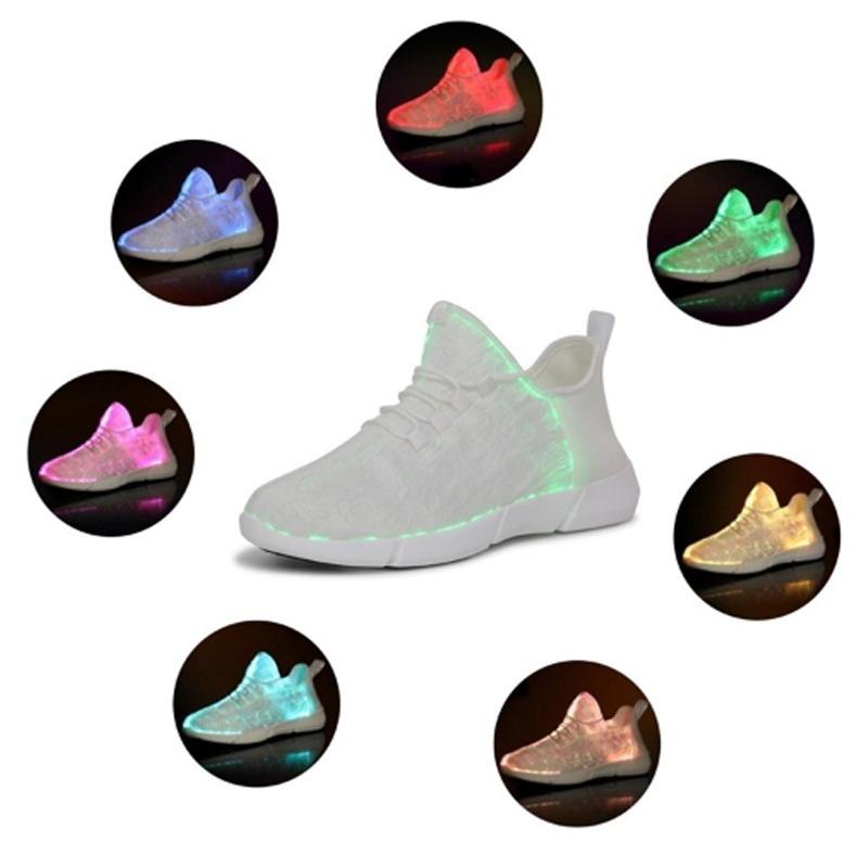 Размер 25-46, новая летняя обувь из оптоволокна со светодиодной подсветкой для девочек, мальчиков, мужчин, женщин, светящиеся кроссовки с USB-зарядкой, мужская обувь с подсветкой