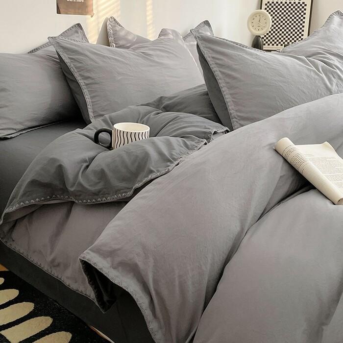 Class A cotton four-piece set, light luxury quilt cover, bed sheet, bed hat quilt cover, new pure cotton student dormitory three-piece set 1