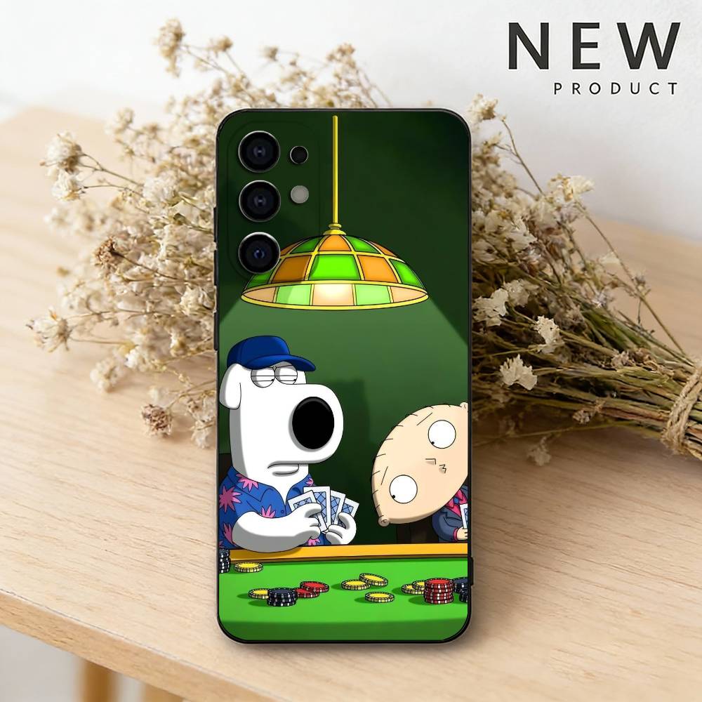 Cartoon F-Family Funny Guy Phone Case For Samsung S26,25,24,23,22,21,20,30,Ultra,Plus,Fe,Lite Black Shell