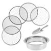 Soil Sieve Set with 9.45inch Diameter 5 Grid Sizes 1/3/6/9/12mm Interchangeable Meshes Stainless Steel Riddle Sieve Set with