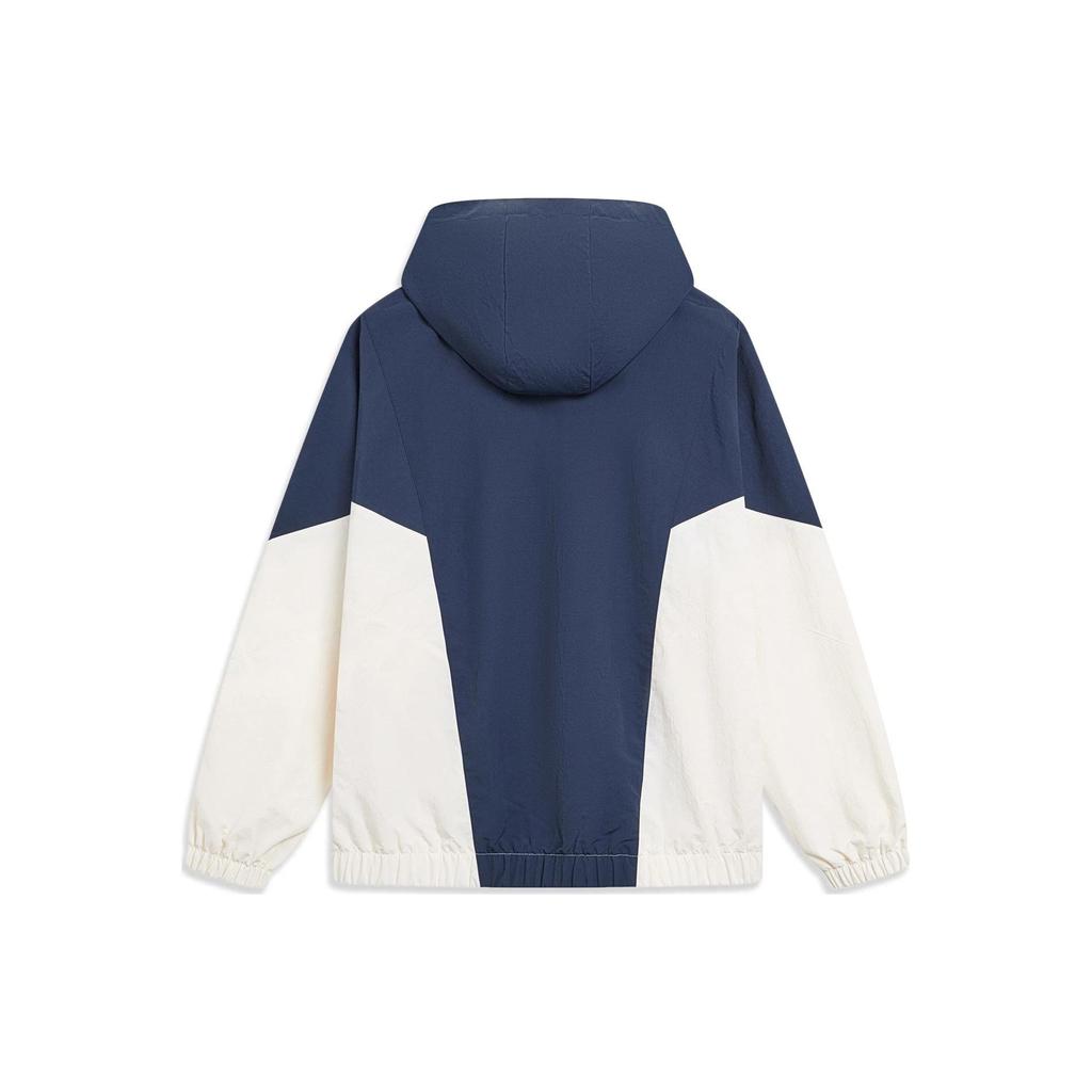 Спортивная ветровка с капюшоном Li Ning Color Block, унисекс, верхняя одежда, цвет белый AFDT845-4