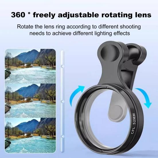 Универсальный телефон CPL поляризационный фильтр профессиональный объектив камеры насадка для Android антибликовый и цветоусилительный сотовый телефон вращающийся на 360 градусов
