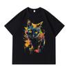 DTG Print Persian Cat Printed Men's and Women's T-shirt Summer Casual Versatile Fashion Brand Loose Men's and Women's Top Couple Dress Oversize