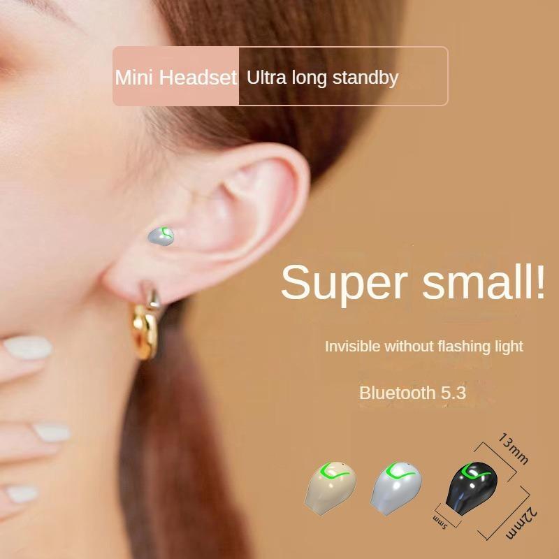Mini Invisible Wireless Earphone Bluetooth 5.3 In-ear Headphones Noise Reduction HiFi Stereo Earbuds with Microphone TWS Headset