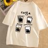 Summer Retro Trendy Cat Cotton T-shirt Men Women Summer Loose Couple Short Sleeve Tops