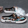 Summer Breathable Canvas Mules Man Backless Loafers Slipper Half Shoes For Men Slides Mens Slip On Flats Semi-Drag Casual Shoes