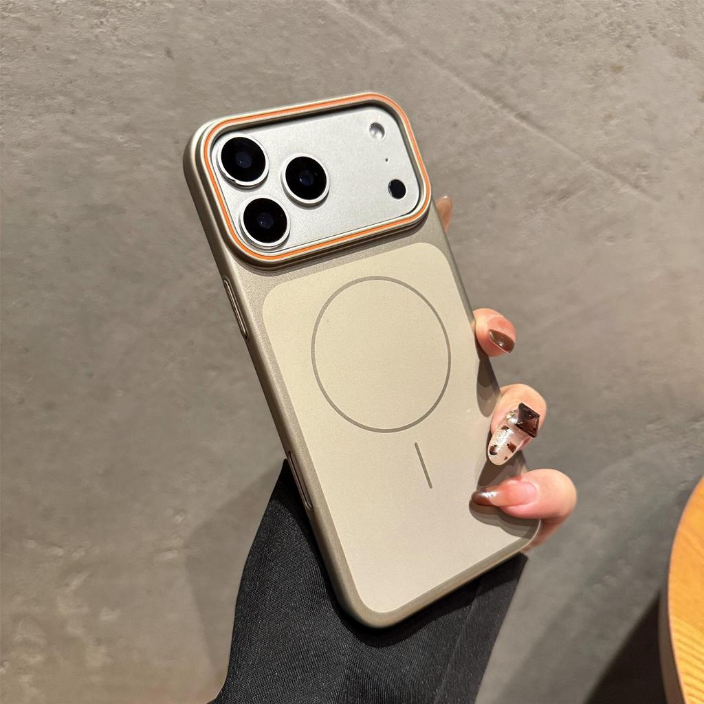 Металлический чехол-имитация Apple 17 Pro Max для iPhone 16 с тонким кольцом и магнитной зарядкой - 15 Защитный чехол