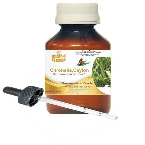 Levenmooi Citronella,Ceylon (Cymbopogon Nardus L.) Pure & Natural Therapeutic Grade Essential Oil Plastic with Dropper