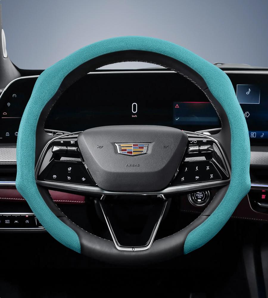 Suitable for Cadillac Premium Suede Snap-On Steering Wheel Cover Anti-Slip Durable Car Accessories Cts 2013 Ct4 Carbon Interior Ct5 Xt5 Xt4 Xt6 Escala