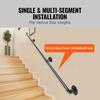 VEVOR Pipe Stair Handrail, 243.8 cm Staircase Handrail, 199.6 kg Load Capacity Carbon Steel Pipe Handrail