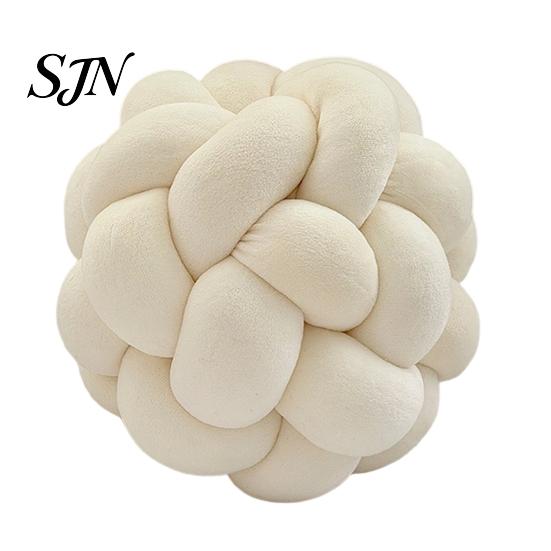 Soft Braided Cushion for Bay Window Knot Ball Throw Pillow, Round Pillow Ball, Knotted Decorative Pillows Couch Sofa Couch, Modern Bedroom Living Room