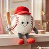 Badminton Baseball Tennis Plush Toys Smiling Face Expression Keychain  Birthday Gifts