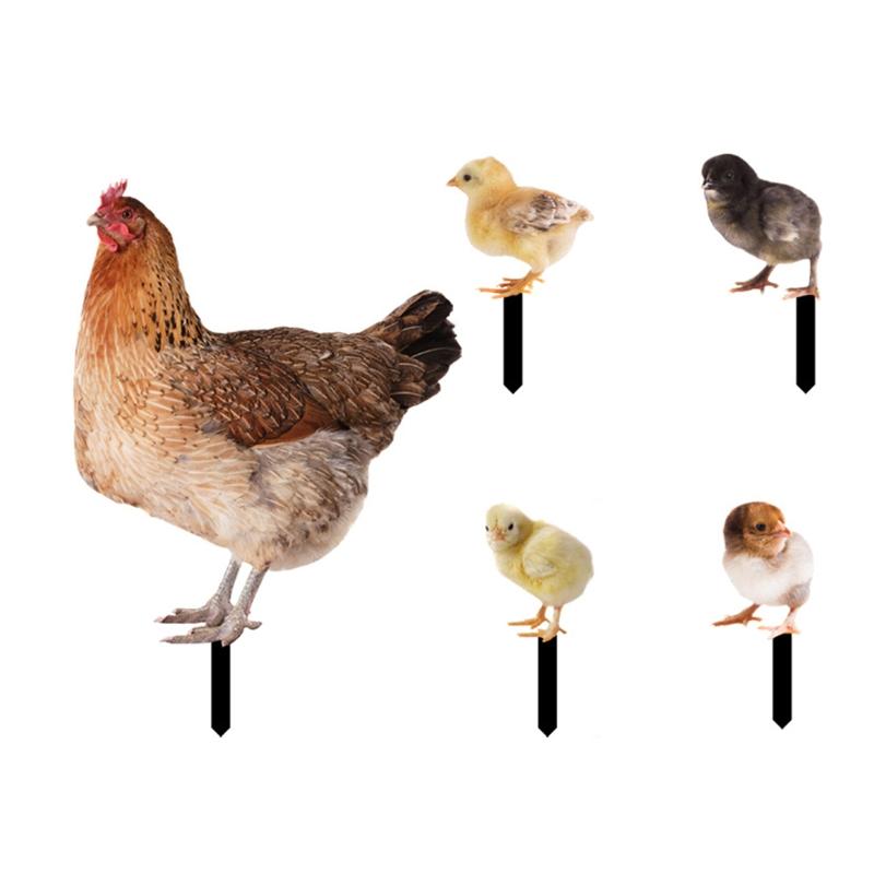 Садовые колышки в виде курицы, акриловые таблички для двора, уличная скульптура, статуэтка, украшения для горшечных растений, садовый вкладыш, декор для двора, лужайки