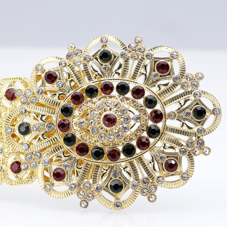 Женский пояс золотого цвета, металлическая поясная цепочка со стразами, свадебные украшения с цветком