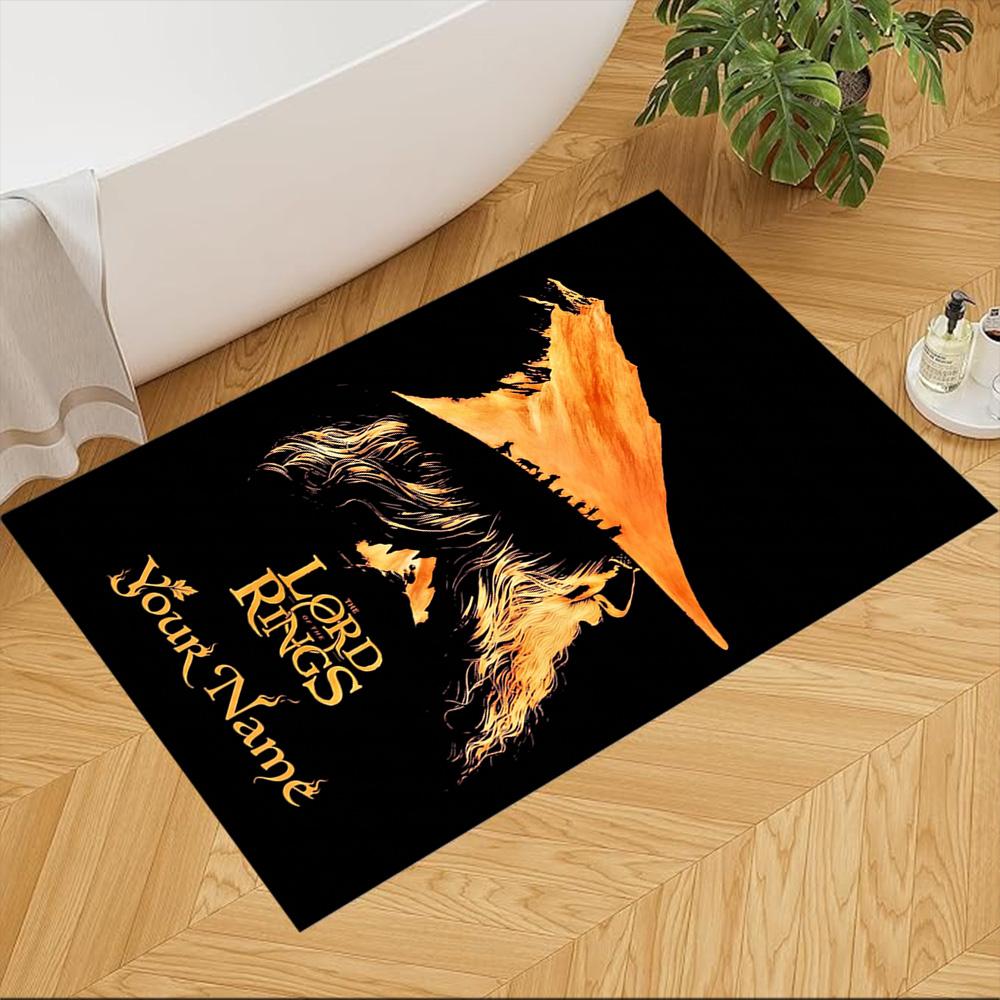 Lord Rings Customized Name Floor Mat Perfect for Dormitory Outdoor Dining Room Decorate room Antislip Carpet Anime Office Decor