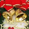 12 Inch Christmas Wreath Decoration for Front Door Artificial Wreath with Bells Balls Bows for Indoor Outdoor Holiday Decor