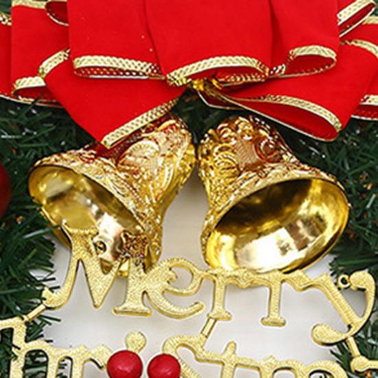 12 Inch Christmas Wreath Decoration for Front Door Artificial Wreath with Bells Balls Bows for Indoor Outdoor Holiday Decor