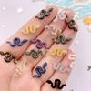 100Pcs Resin Glitter Colorful Little Snake Flat Back Rhinestone Scrapbooks Wedding Decor Crafts DIY Nail Art Jewelry Accessories