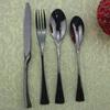 4/8/20pcs Black Dinnerware Set Mirror Dessert Spoon Fork Knife Cutlery Set Stainless Steel Flatware Silverware Party Accessories