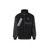 Solid Color Spliced Fabric Design Stand Collar Zipper Casual Fleece Jacket Men Jackets Black IK5110