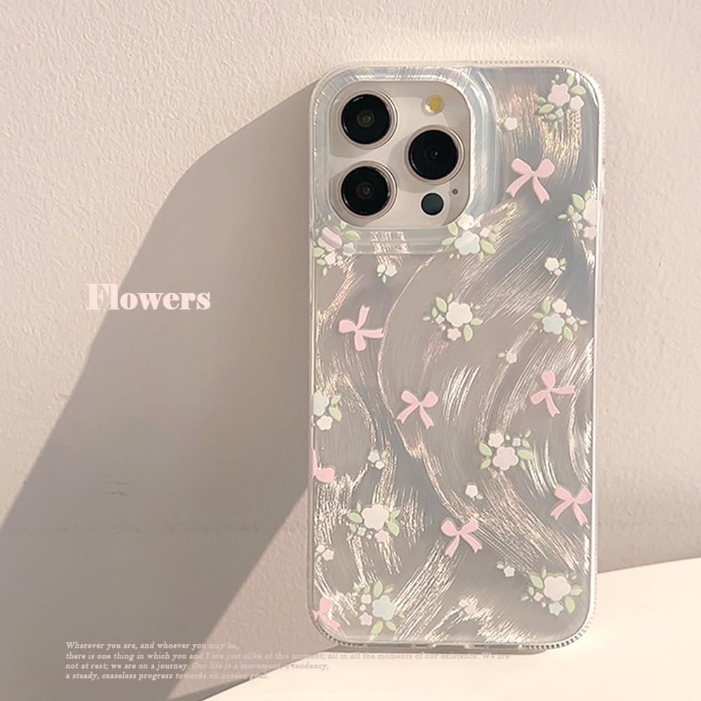 Роскошный лазерный серебристый чехол с бантом для iPhone 17 Air 16 15 14 13 12 11 Pro Max Plus 16E 7 8 SE2 X XS XR Противоударный бампер Fundas