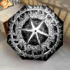 1 PC Automatic Folding Umbrella - Flaming Pentagram Pattern, Portable & Foldable Design with 8 Ribs, Christmas Birthday Gifts