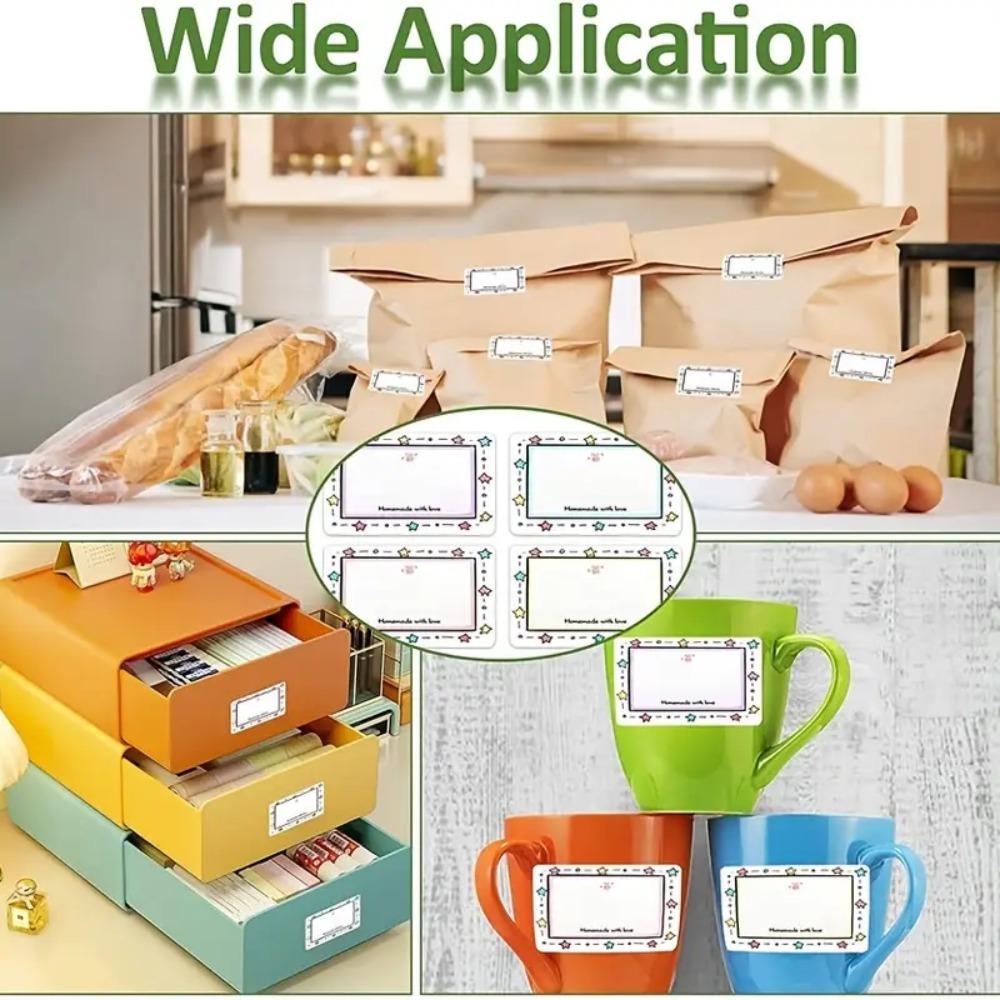 250Pcs/Roll Handwritten Kitchen Name Label Sticker Blank Seasoning Jar Label  Refrigerator