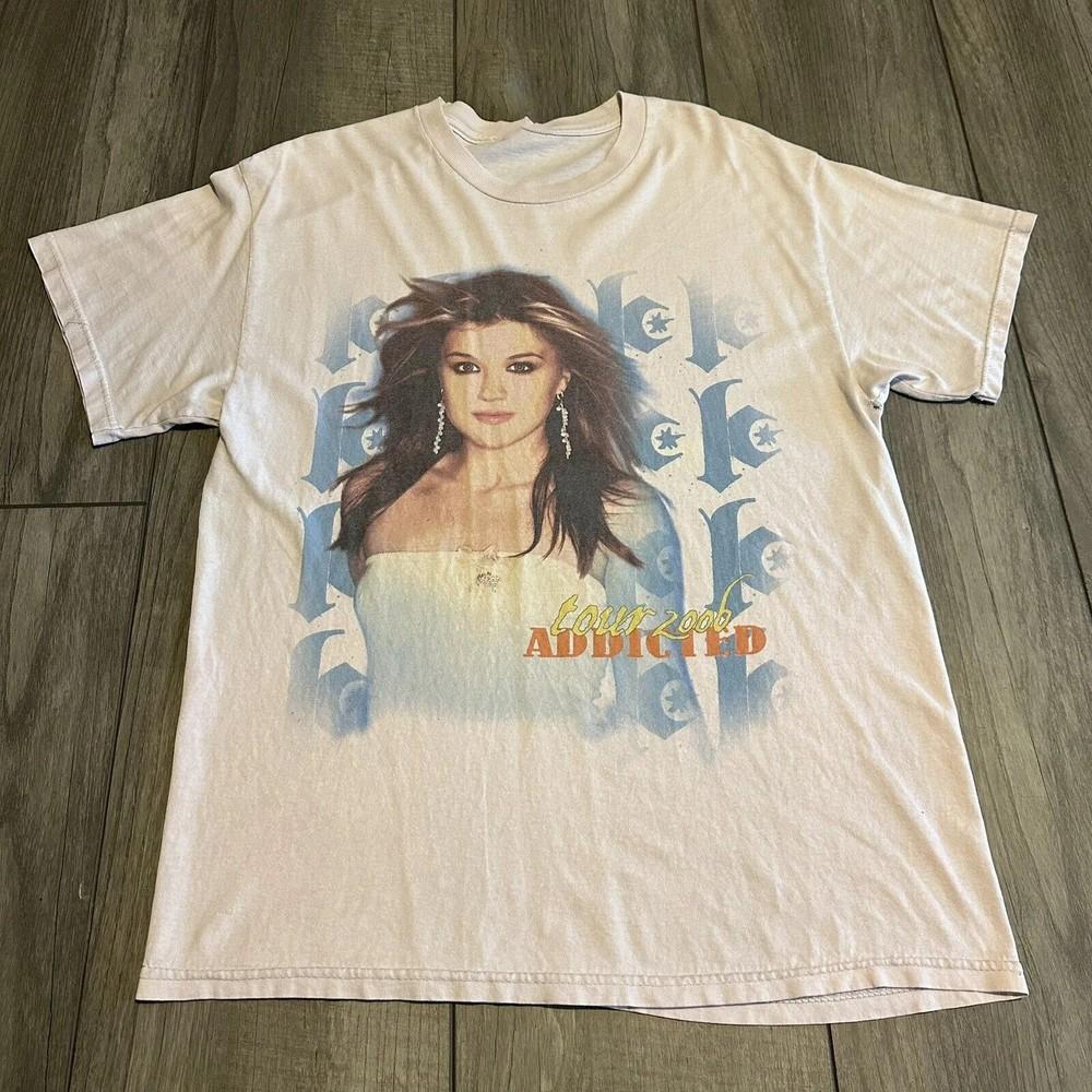 Kelly Clarkson Addicted Tour Unisex TShirt All Size S To 5XL White SN127 Unisex T-Shirt