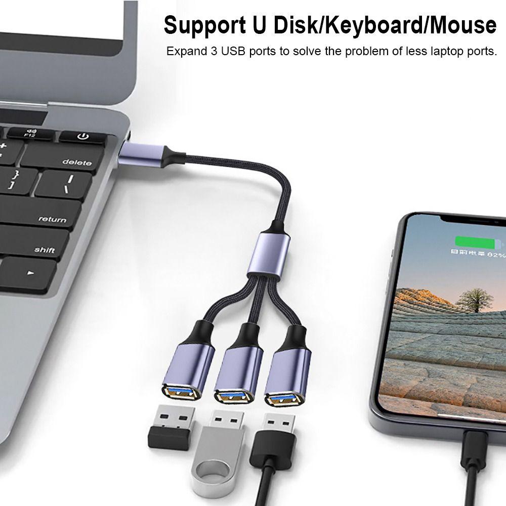 Fast Charging 3 in 1 Splitter Converter OTG Adapter Professional Extension Cable
