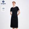 Женское платье-поло с цветными блоками и защитой от комаров