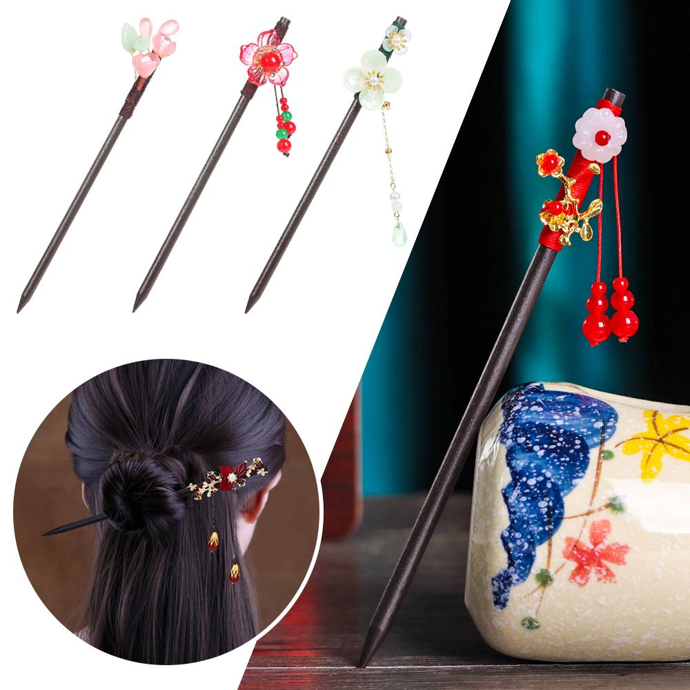 Эбеновые кисточки Ретро стиль Ручная работа Аксессуары для волос Палочки для волос Инструменты для укладки волос Заколка