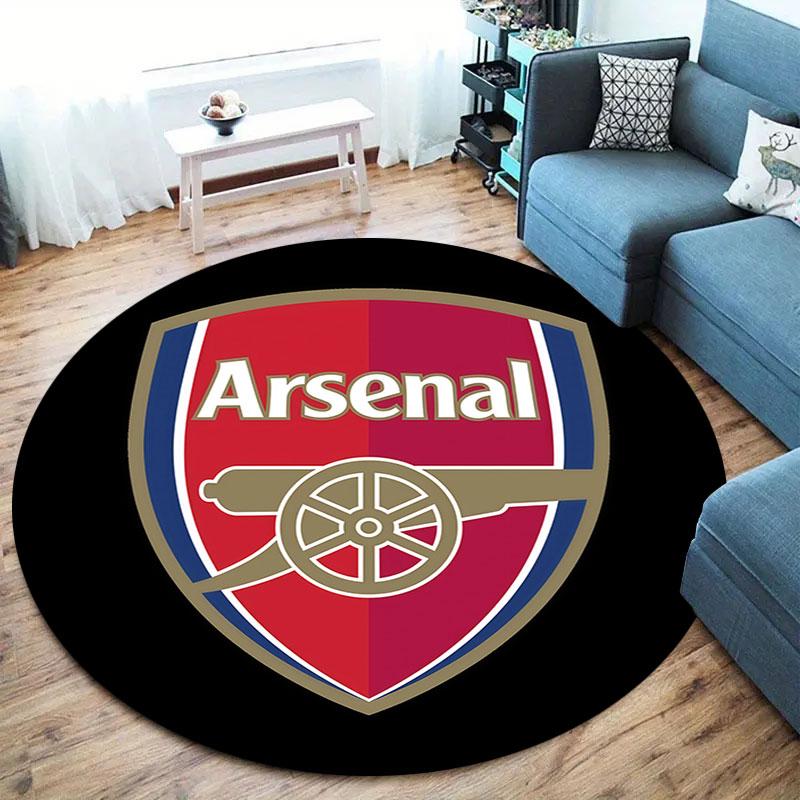 Arsenal F Round Area Rug,Carpet Rug for Living Room Bedroom Sofa Playroom Decor,Non-slip Floor Mat