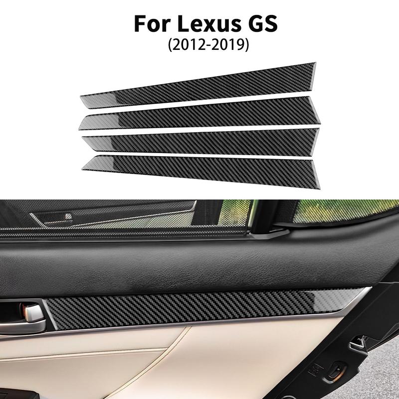 Carbon Fiber Auto Door Panel Protector Decoration Strips For Lexus GS GS250 GS350 L10 2012-2019 Car Sticker Interior Accessories.