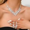 3 предмета Женская модная медная инкрустированная цепочка-когти, конус, капля воды, ожерелье, серьги, циркониевый набор, свадебная вечеринка, фестивальный подарок