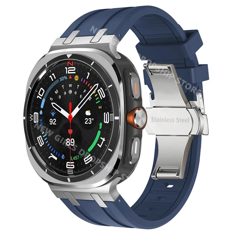 AP Silicone Loop Strap for Samsung Galaxy Ultra 47mm Luxury Men Sports Band for Samsung Galaxy Ultra Butterfly Buckle Watchband
