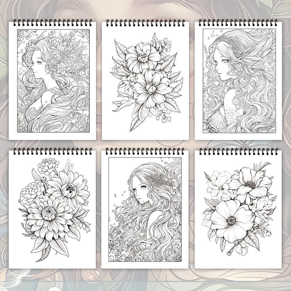 1 шт., Книжка-раскраска для взрослых - 30 различных узоров, 100 г/м², 11,2x8,3 дюйма Снятие стресса, Пасха, День рождения, Подарок на День святого Валентина
