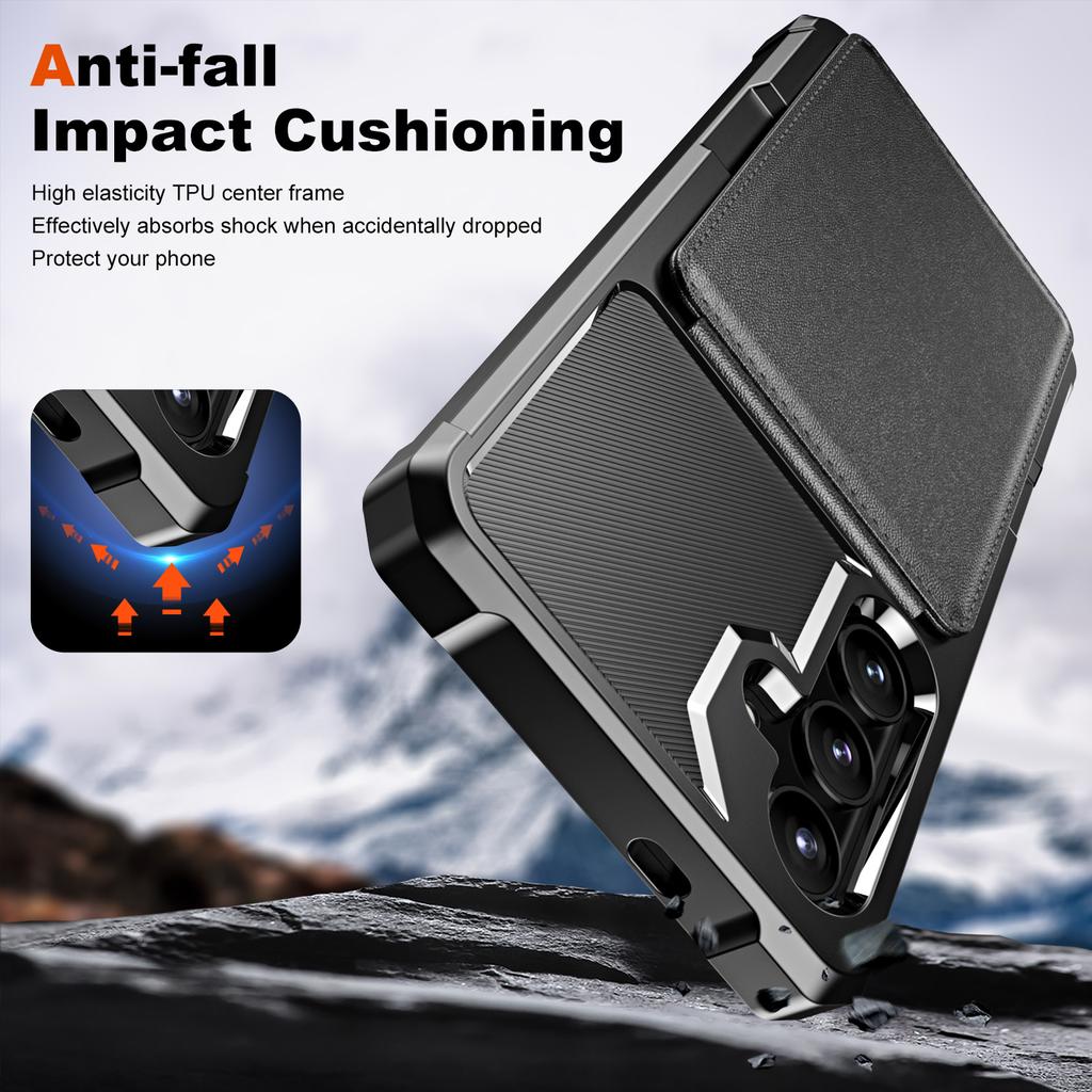 ZM11 For Samsung Galaxy S24+ Cover Kickstand PU Leather+TPU Phone Card Case